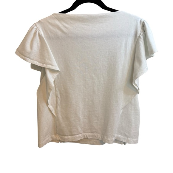 Free Assembly White Ruffled Flutter Sleeve Blouse - Picture 2 of 5